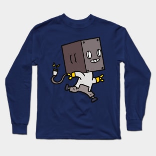 Running Kid Robot Smiling Long Sleeve T-Shirt